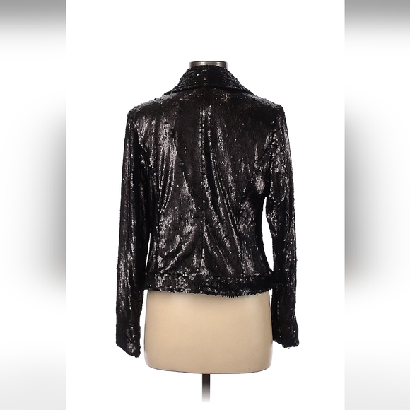 Black sequin motorcycle jacket - Picture 2 of 2
